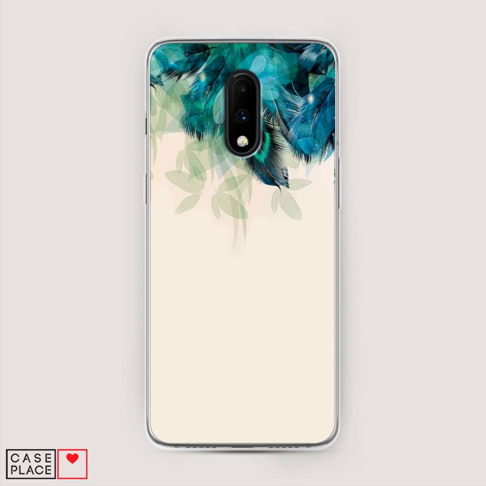 

Чехол Awog на OnePlus 7 / ВанПлас 7 "Перья голубого цвета", Бежевый;синий;голубой, 150750-2