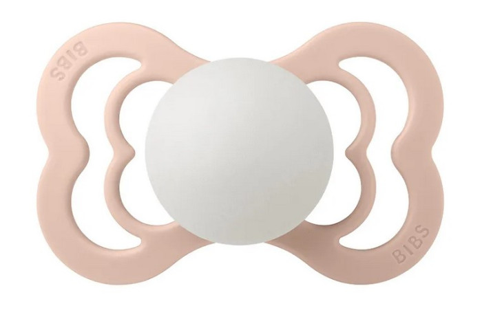 

Пустышка BIBS Supreme Silicone Glow 6-36 мес. Blush, Розовый;белый, 610256