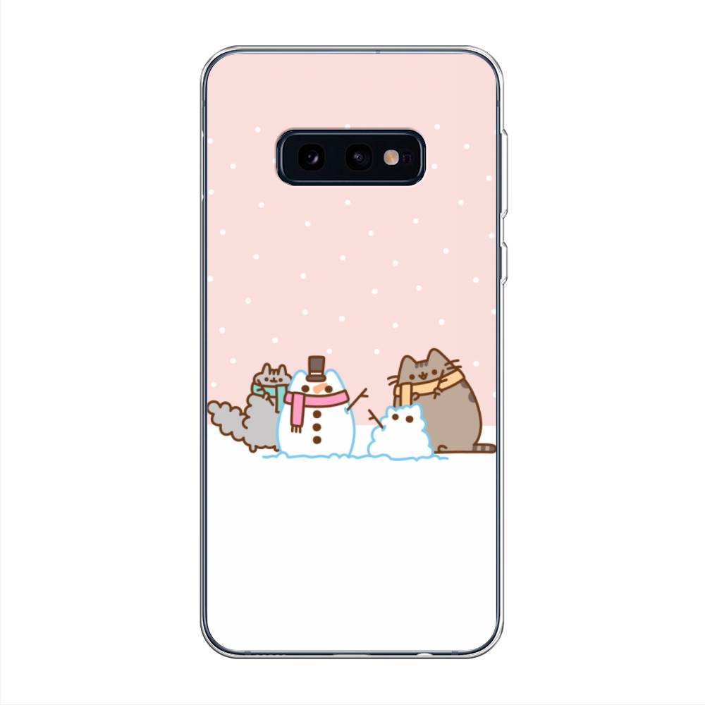 

Чехол на Samsung Galaxy S10E "Котики в снегу", Розовый;белый;серый, 27250-5