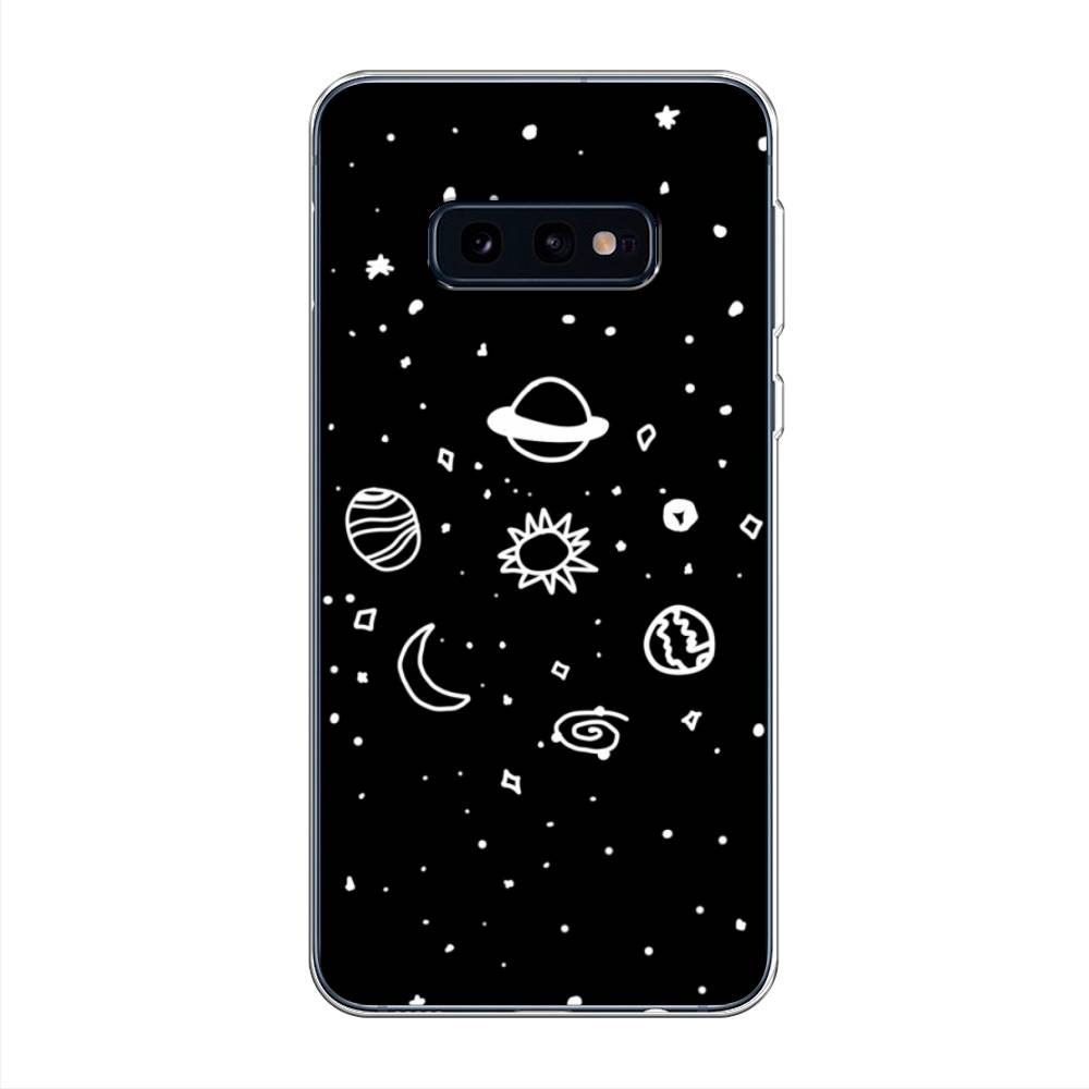 

Чехол на Samsung Galaxy S10E "Дудл солнечной системы", Бежевый;серый, 27250-2