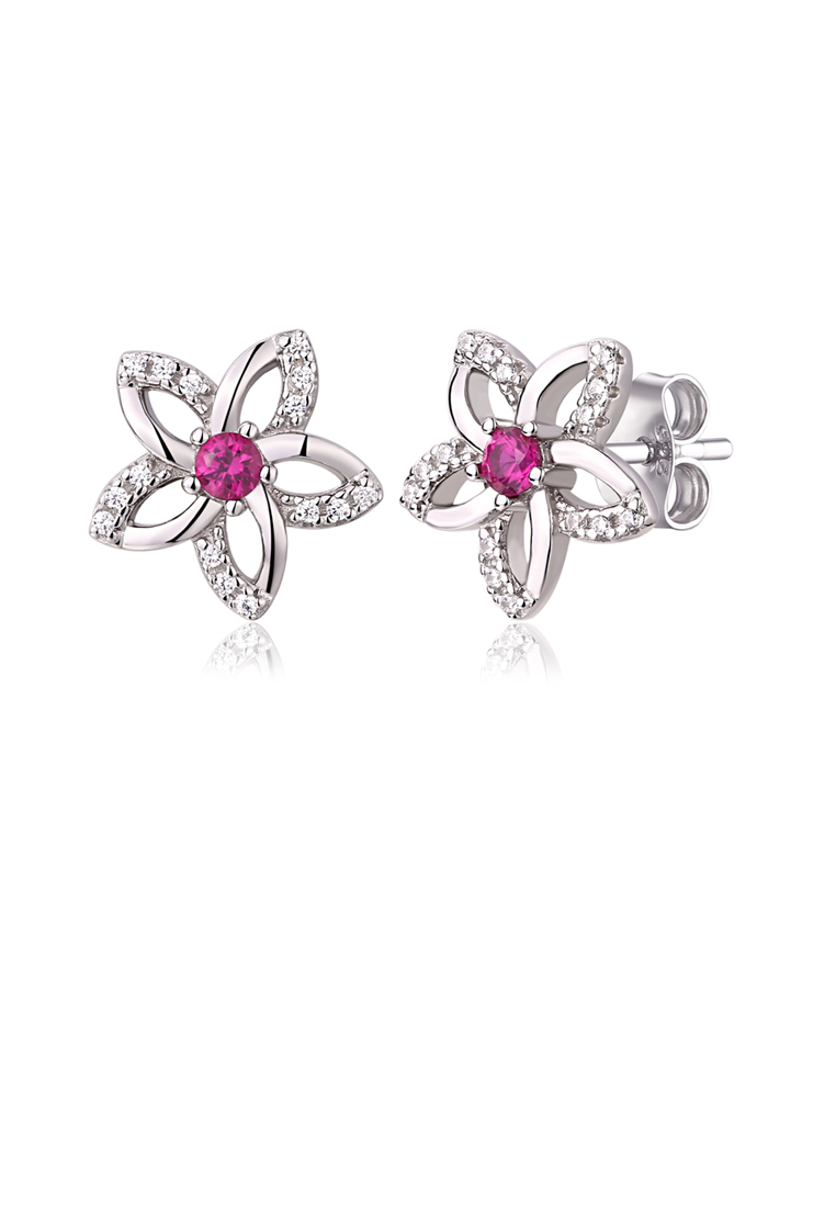 

Серьги-пусеты из серебра с рубином искусственным/фианитом Ogisana SE50188G1AR, SE50188G1AR