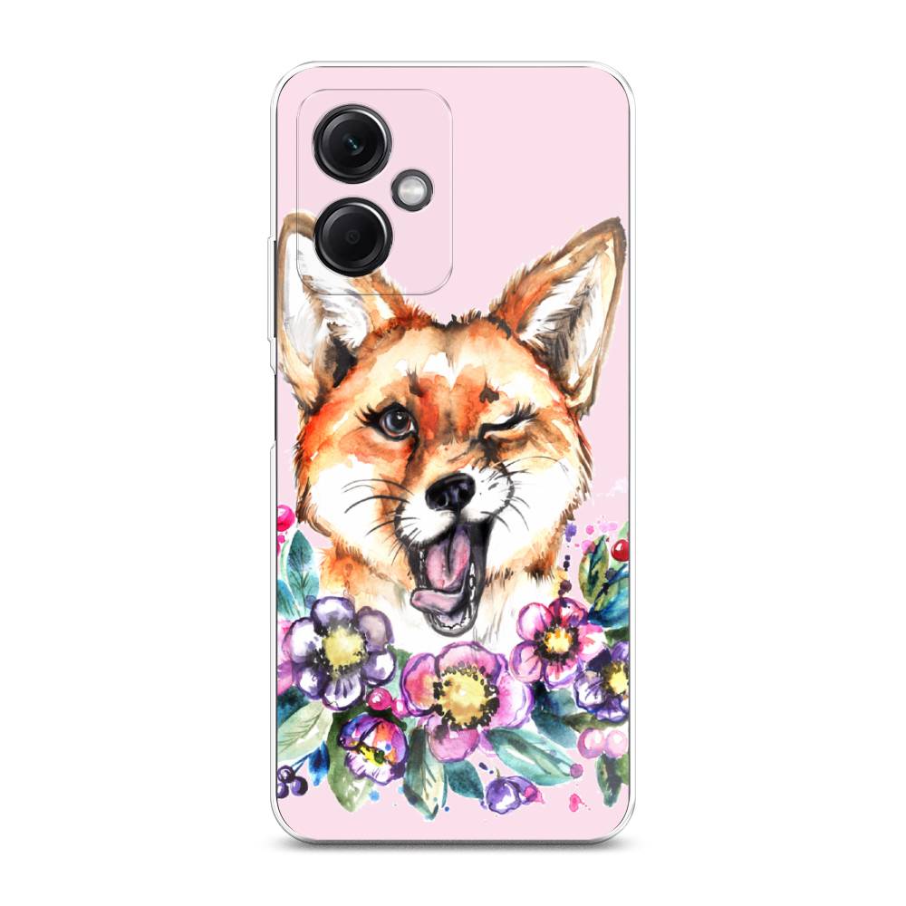 

Чехол Awog на Xiaomi Redmi Note 12 5G "Подмигивающая лиса", Оранжевый, 316950-10