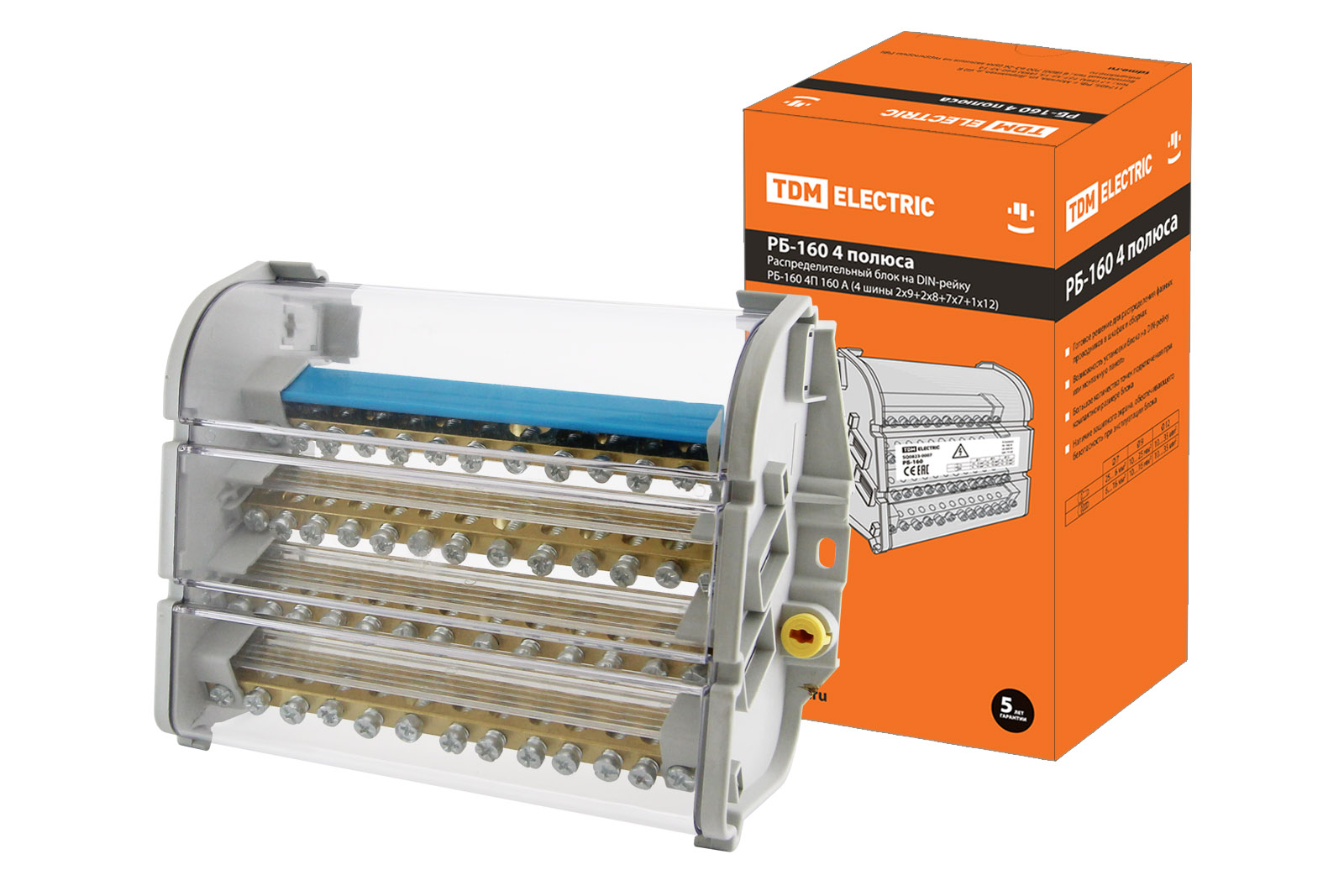

Распределительный блок на DIN-рейку 4 шины 2x9+2x8+7x7+1x12 TDM SQ0823-0007