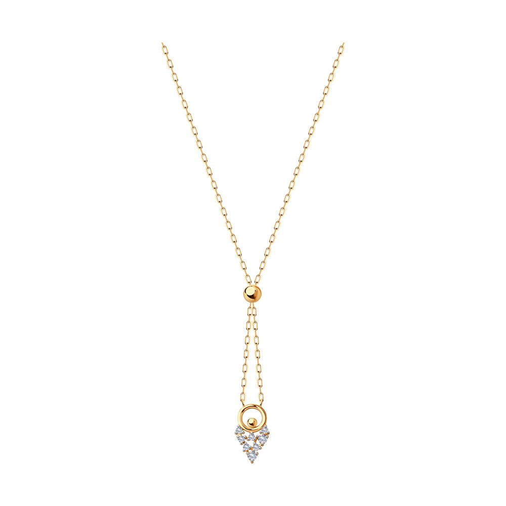 

Колье-галстук из красного золота с фианитами 40 см SOKOLOV 70453, 070453