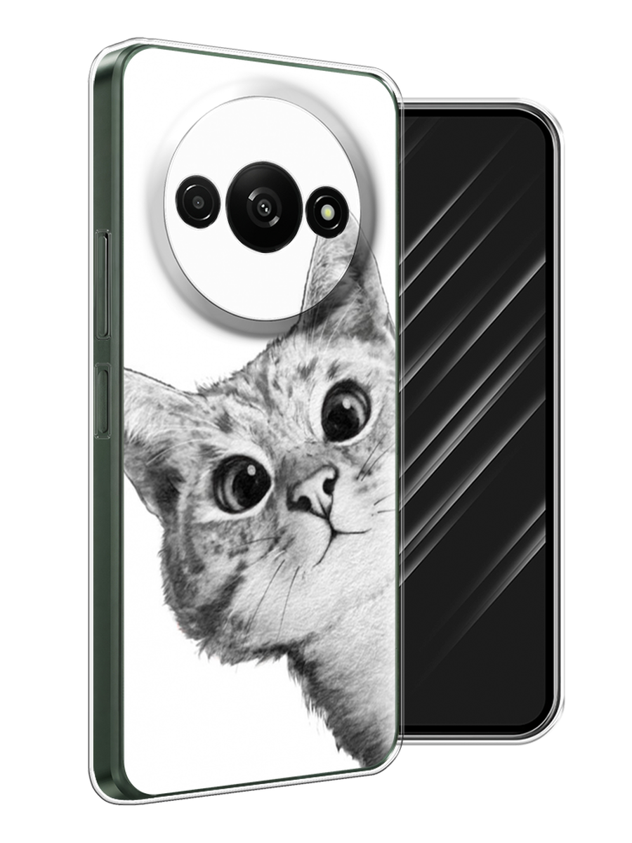 

Чехол Awog на Redmi A3 "Кот рисунок черно-белый", Черный, 321250-1