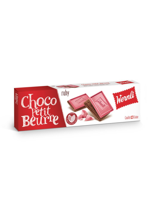 фото Печенье wernli с розовым шоколадом "choco petit beurre ruby", 125г