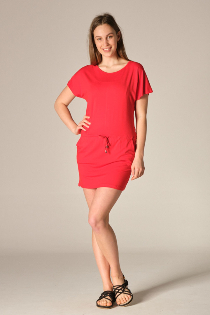 Платье женское C&CITY 23915 красное S (товары доставляются из-за рубежа)