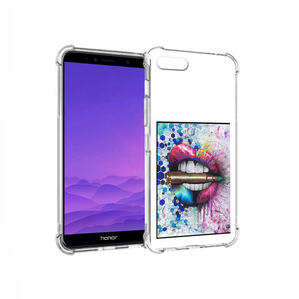 

Чехол MyPads Tocco для Honor 7A разноцветные губы с пулей (PT111206.25.571), Прозрачный, Tocco