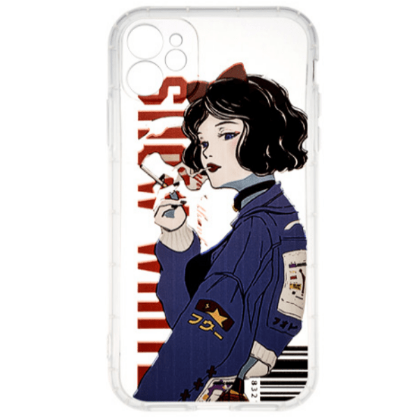 фото Чехол для iphone 12 tpu tide case, прозрачный с рисунком girl nobrand