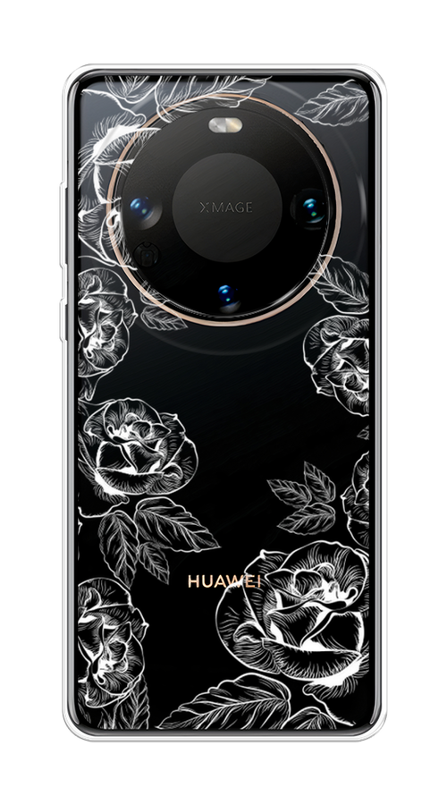 

Чехол на Huawei Mate 60 "Розы графика", Черный;серый, 6122150-1
