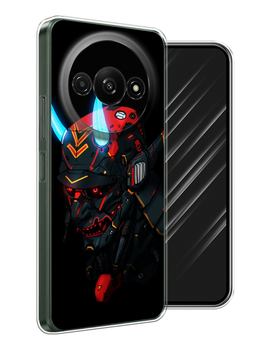 

Чехол Awog на Redmi A3 "Неоновый самурай", Черный;красный;голубой, 321250-1