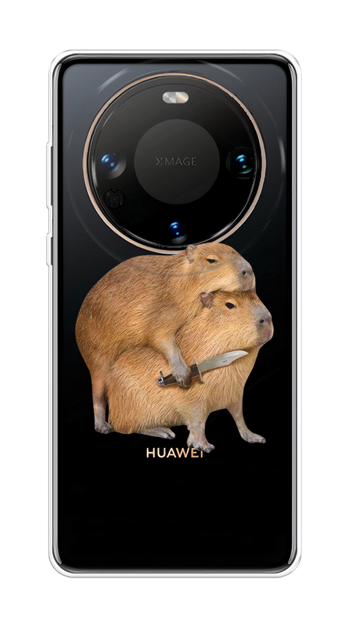 

Чехол на Huawei Mate 60 "Капибара с ножом", Бежевый, 6122150-1