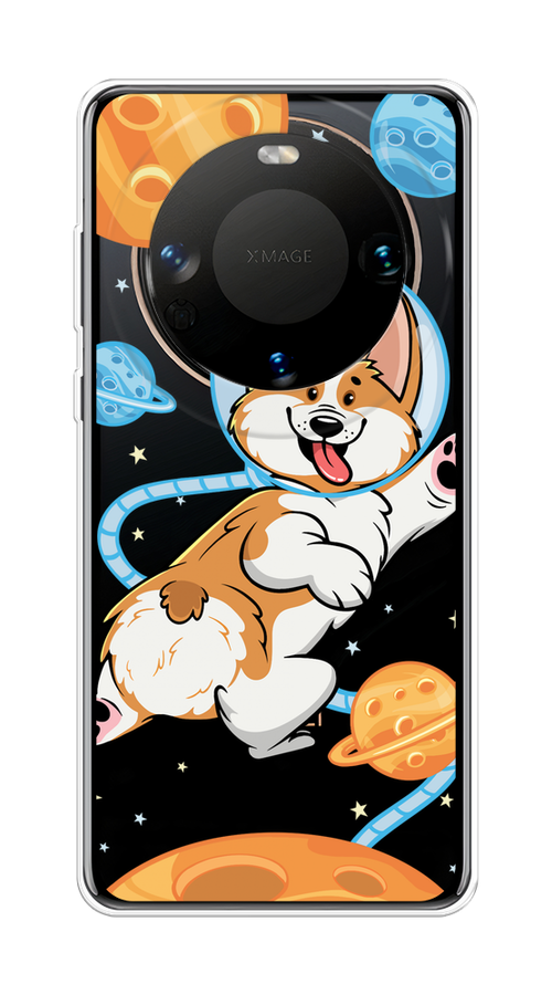 

Чехол на Huawei Mate 60 "Корги-космонавт", Голубой;бежевый;белый, 6122150-1