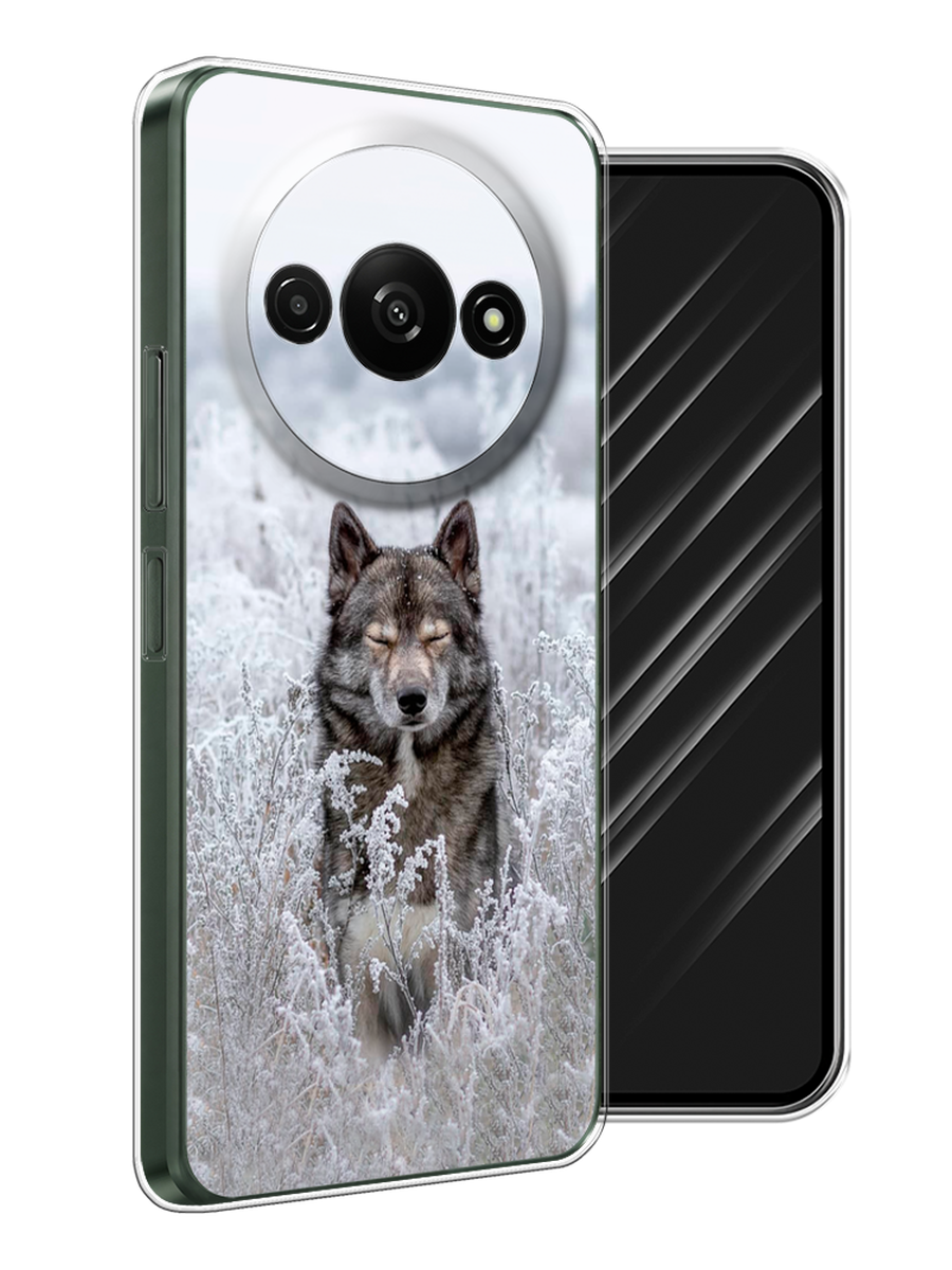 

Чехол Awog на Redmi A3 "Волк в поле", Белый;черный, 321250-1