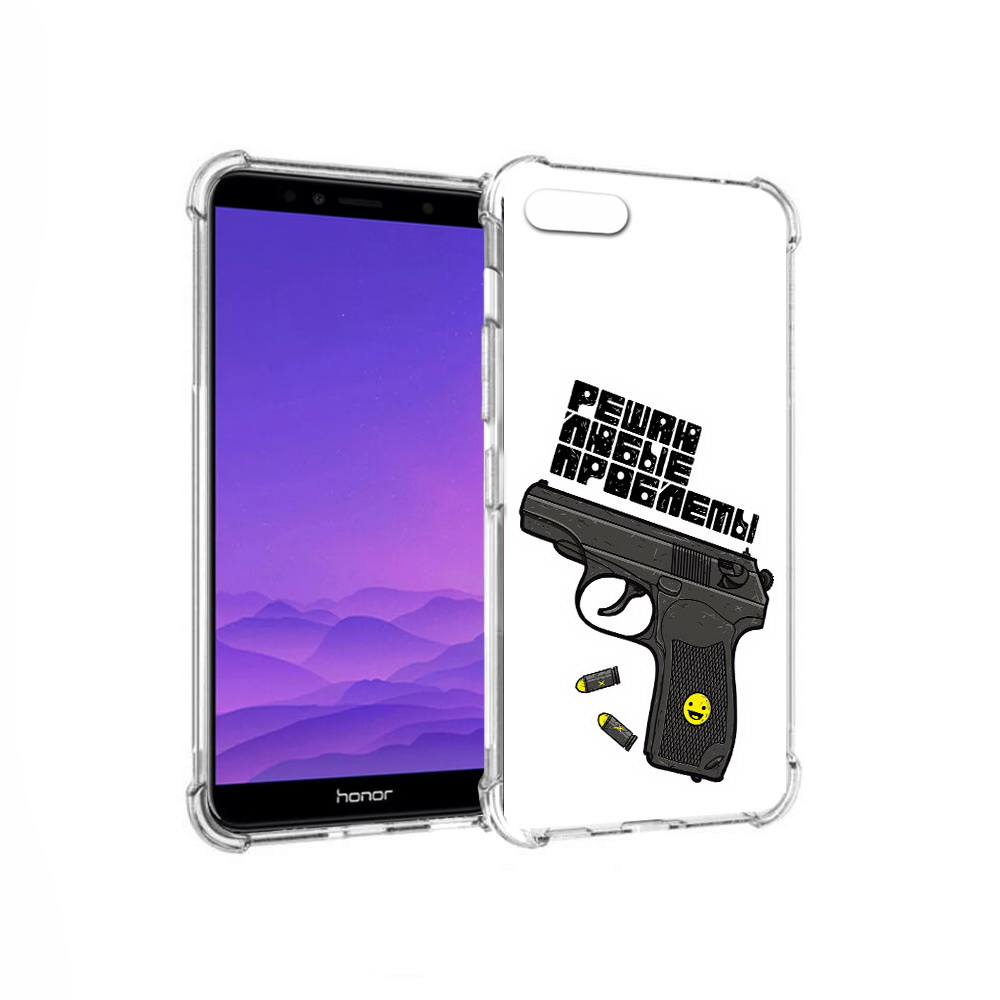 

Чехол MyPads Tocco для Honor 7A пистолет против проблем (PT111206.25.542), Прозрачный, Tocco