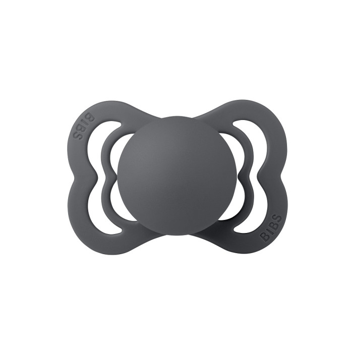 

Пустышка BIBS Supreme Silicone 0-6 мес. Iron, Серый, 410221
