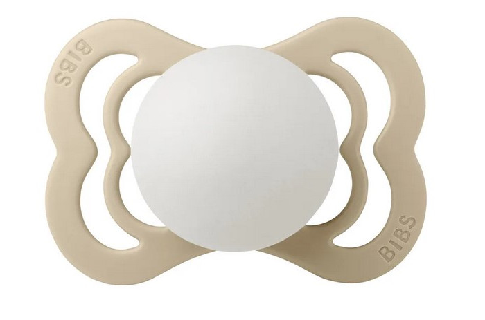 

Пустышка BIBS Supreme Latex Glow 0-6 мес. Vanilla, Белый;бежевый, 510257