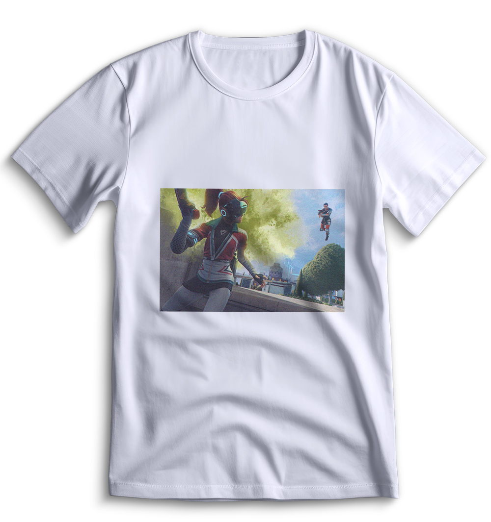 Белая футболка среднего размера M от Top T-shirt серии Hyper Scape 0105