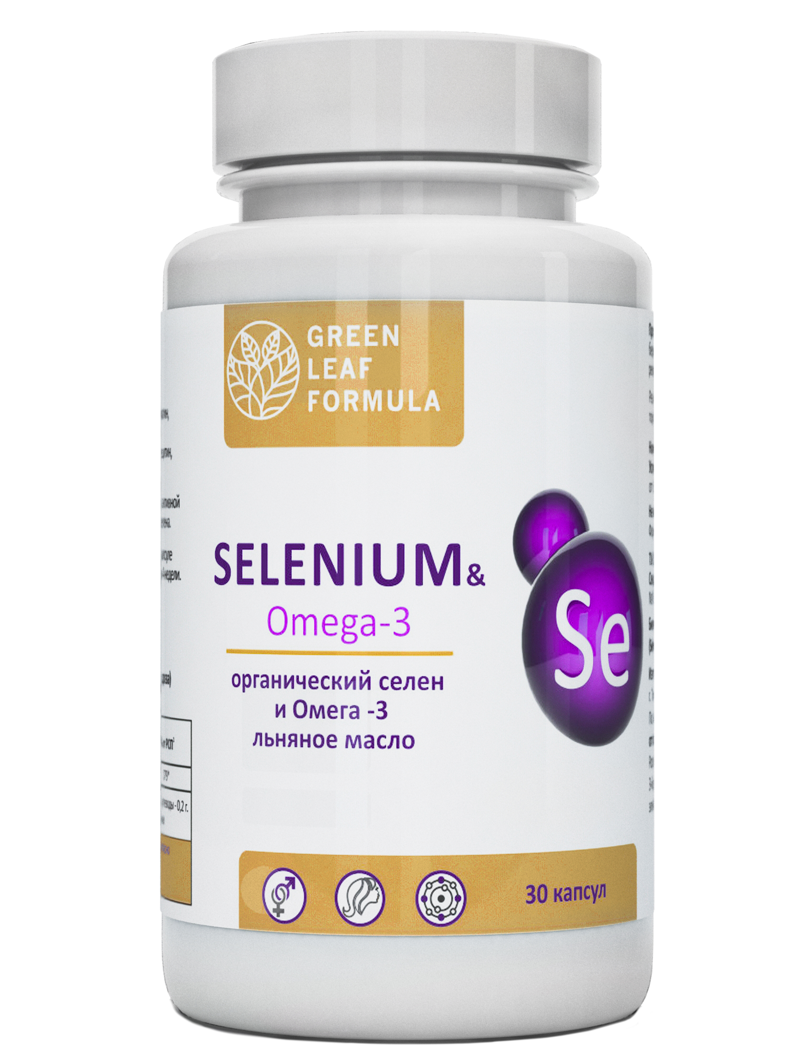Купить Селен и Омега-3 Green Leaf Formula для волос и репродуктивной системы 330мг капсулы 30 шт.
