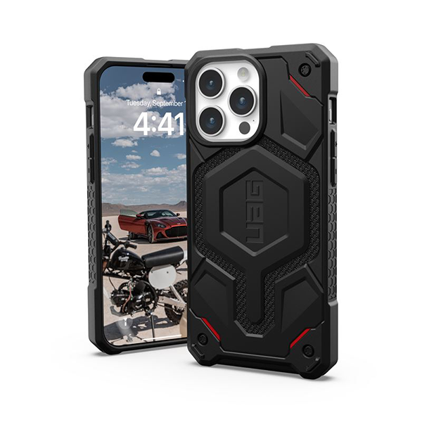 Чехол UAG Monarch Pro MagSafe для iPhone 15 Pro Max чёрный (Kevlar-Black) (114222113940)