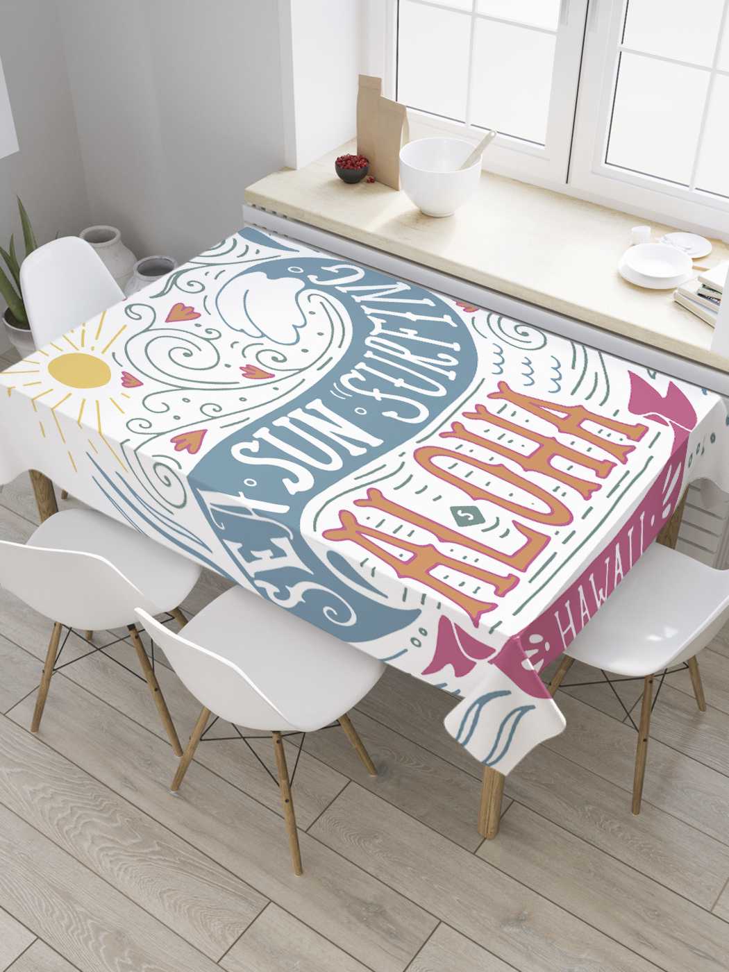 

Скатерть прямоугольная JoyArty "Море, солнце, серфинг" из оксфорда, 180x145 см, Море, солнце, серфинг