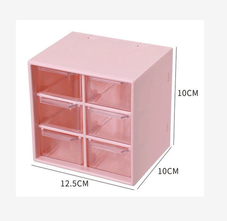 

Подставка для канцелярских принадлежностей deVENTE Cube розовая 6 ящиков, Розовый, 1785955