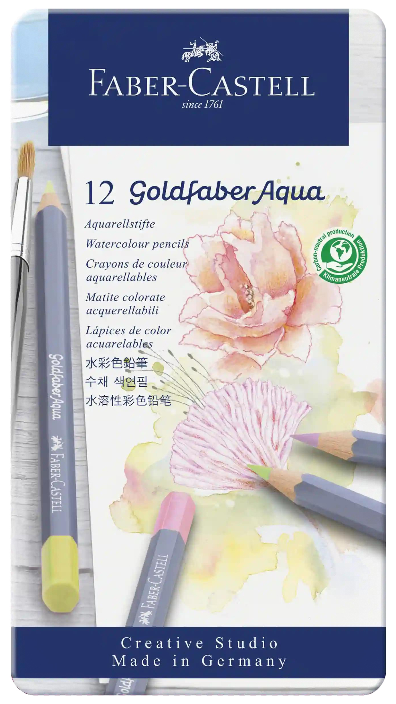 

Набор карандашей акварельных Faber-Castell Goldfaber Aqua FC-114622 12 цв. пастельных, Разноцветные