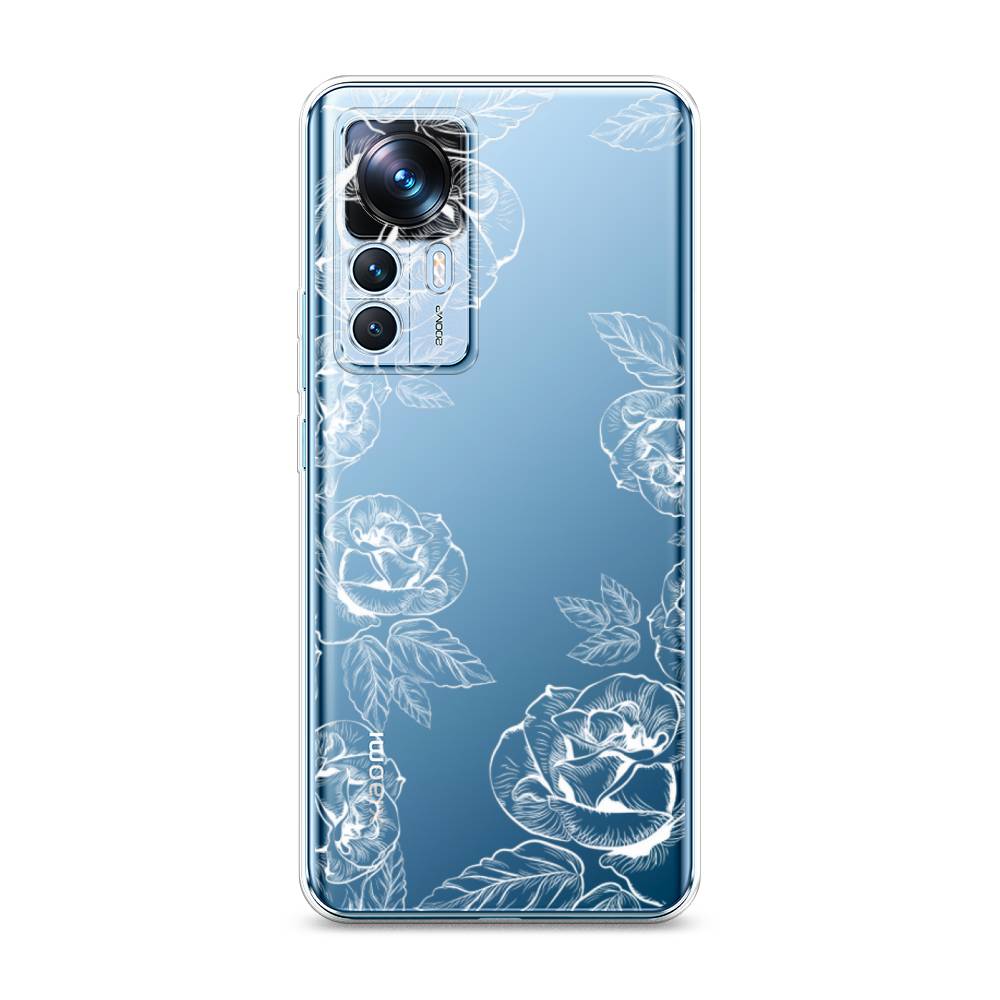 

Чехол на Xiaomi 12T "Розы графика", Черный;серый, 316650-2