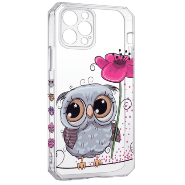 фото Чехол для iphone 12 pro tpu прозрачный с картинкой "owl" nobrand