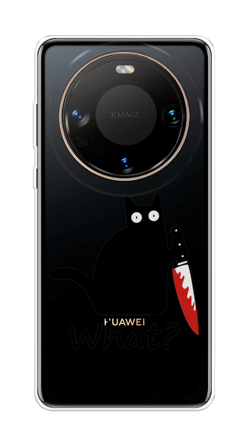 

Чехол на Huawei Mate 60 "Котик с ножом", Черный;красный, 6122150-1