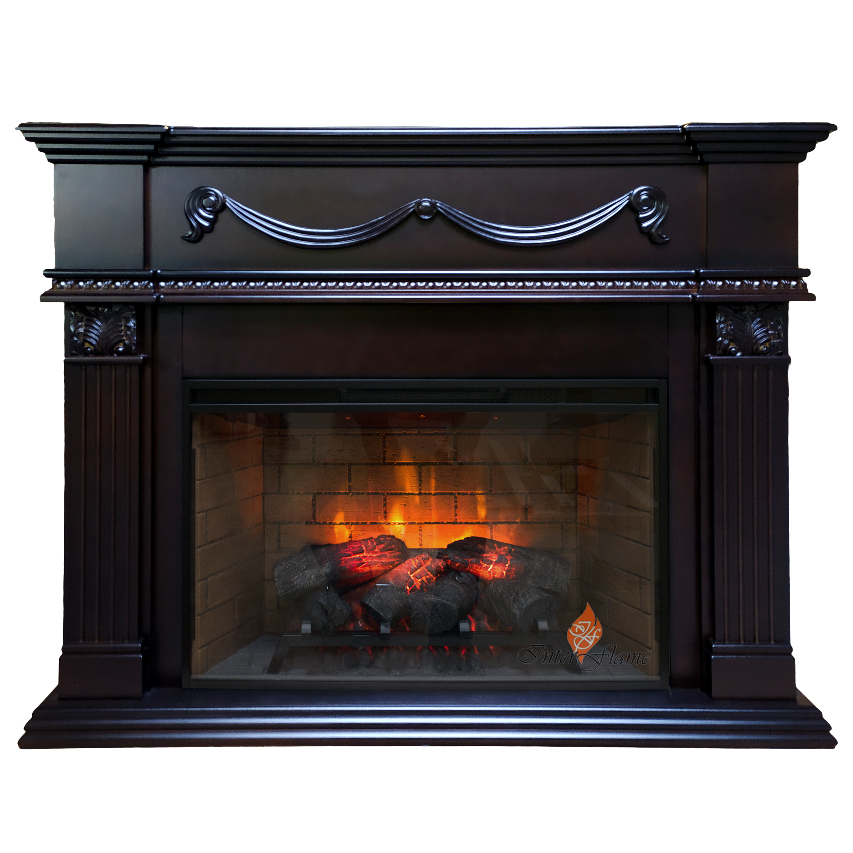 Электрический камин Inter Flame Касабланка (Темный Дуб) с очагом Foton 33