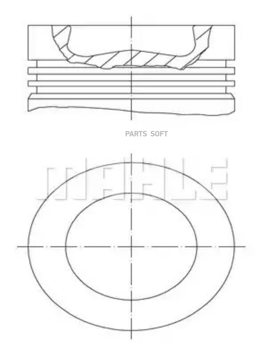 

Поршень Mahle/Knecht 0039800 003 98 00 d102.0 MB дв. OM904 EURO 3; OM906