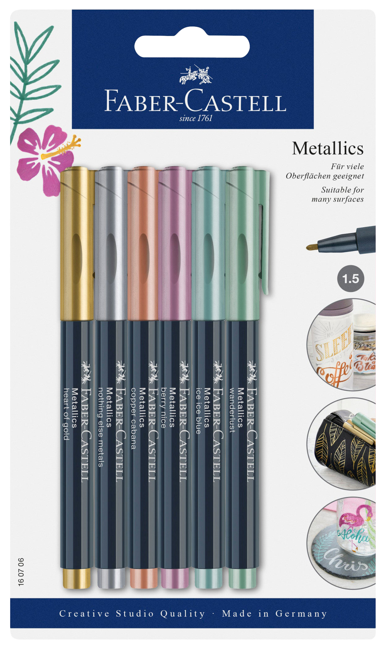 фото Набор маркеров для декорирования faber-castell metallics 160706 6 цветов