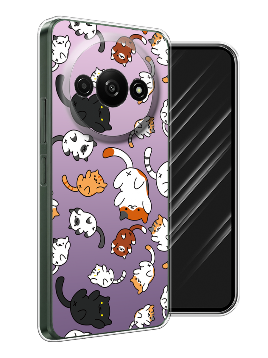 

Чехол Awog на Redmi A3 "Котопад", Фиолетовый;белый, 321250-1
