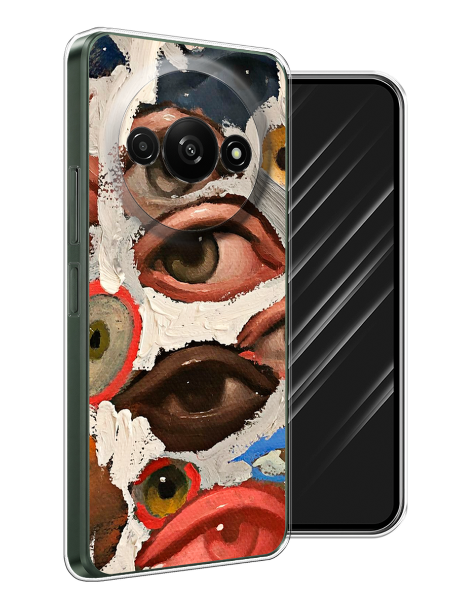 

Чехол Awog на Redmi A3 "Глаза масляная живопись", Серый;бежевый;красный, 321250-1