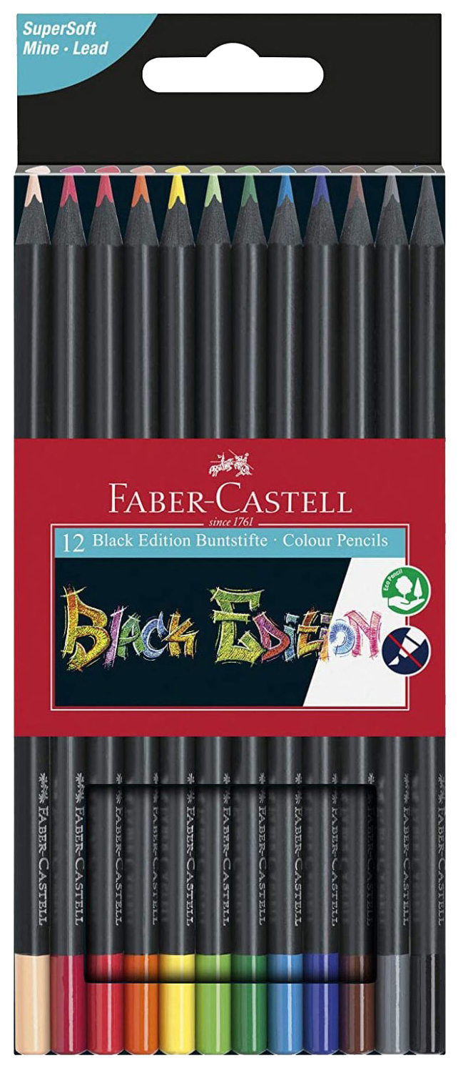 

Набор карандашей цветных Faber-Сastell Black Edition FC-116412 12 цв., трехгранные, Разноцветные