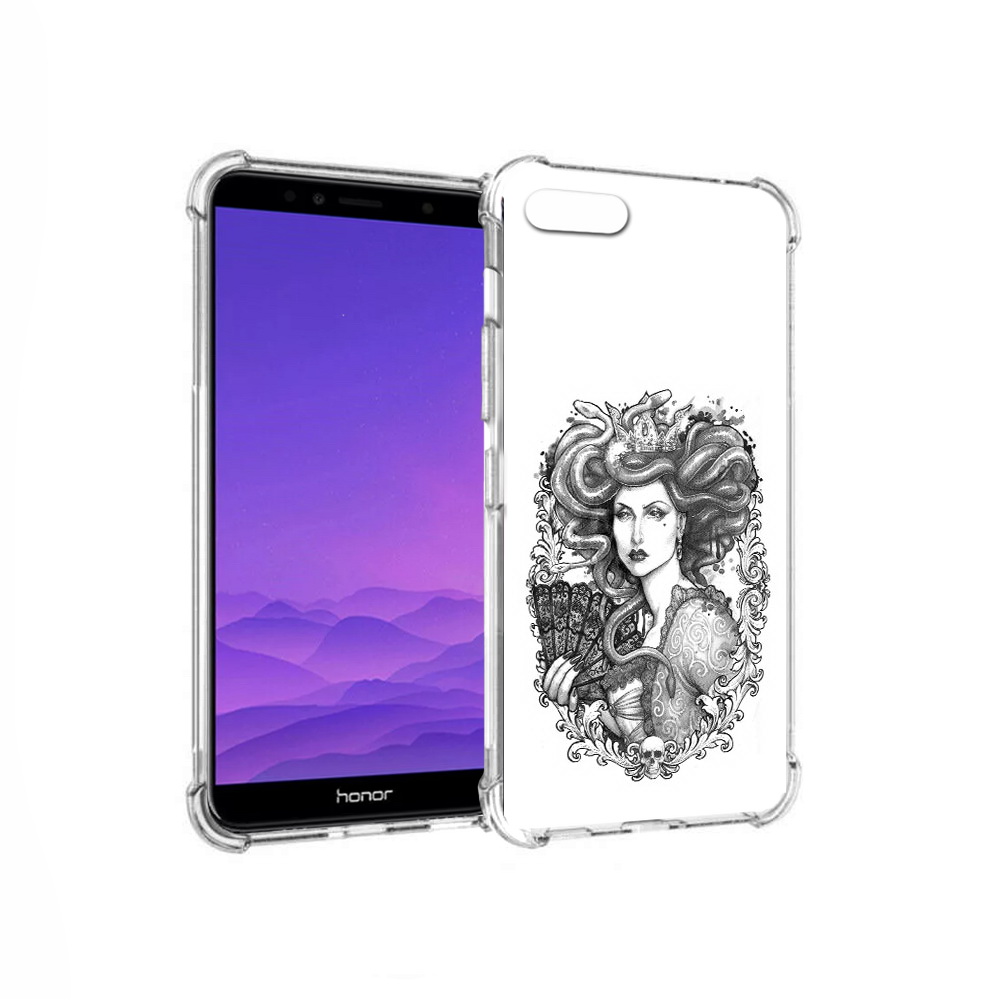 

Чехол MyPads Tocco для Honor 7A медуза черно белый (PT111206.25.472), Прозрачный, Tocco