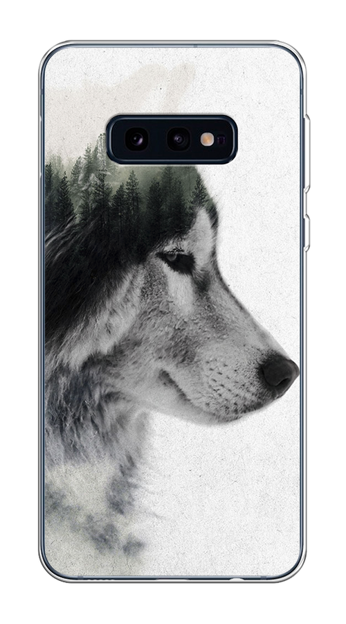 

Чехол на Samsung Galaxy S10E "Волк лес", Серый;белый, 27250-1