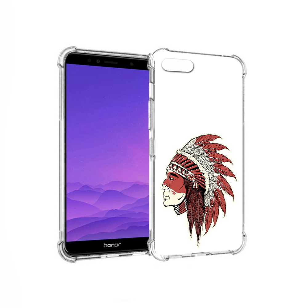 

Чехол MyPads Tocco для Honor 7A красный индеец (PT111206.25.411), Прозрачный, Tocco