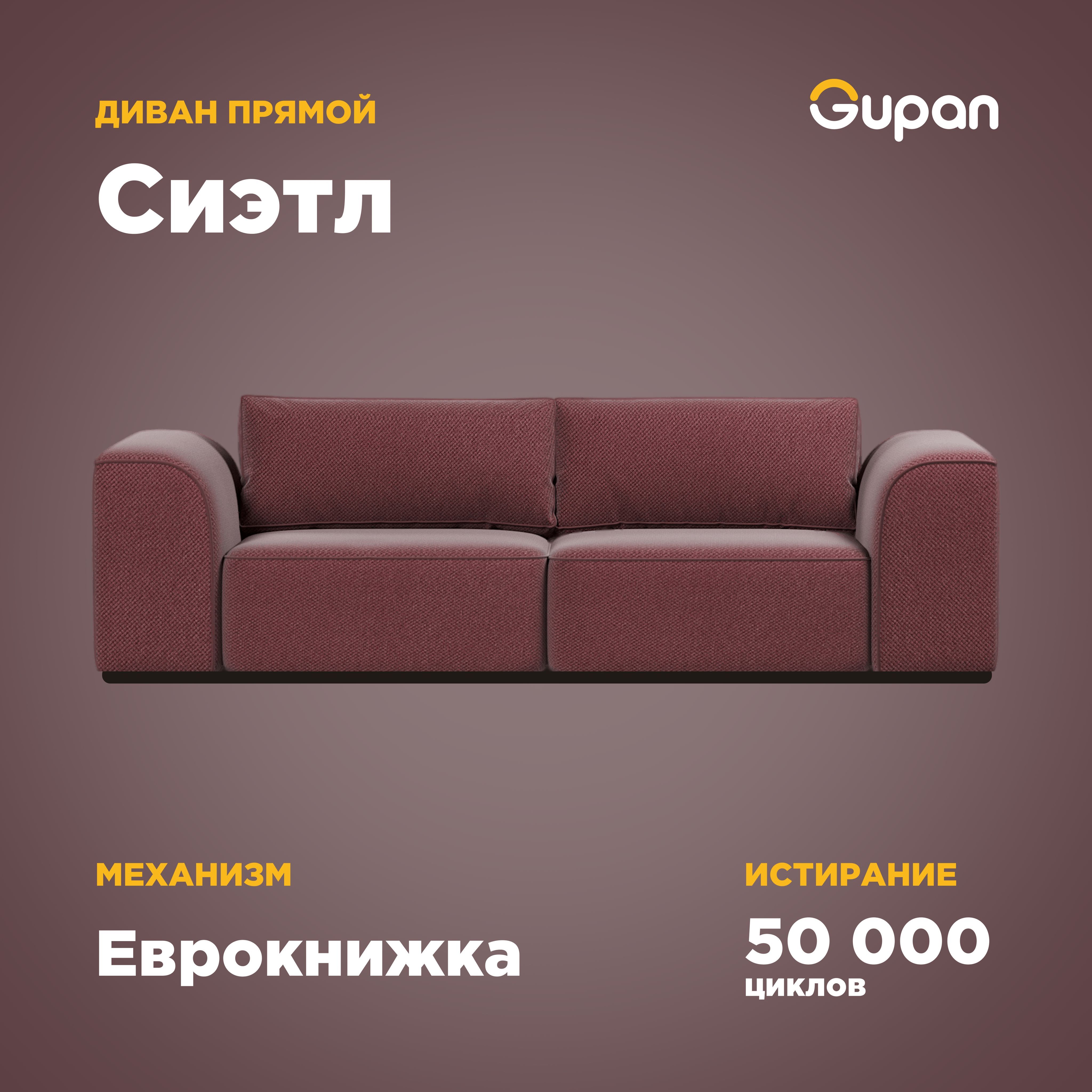 

Диван-кровать Gupan Сиэтл, материал Велюр, Amigo Dimrose, беспружинный, Сиэтл