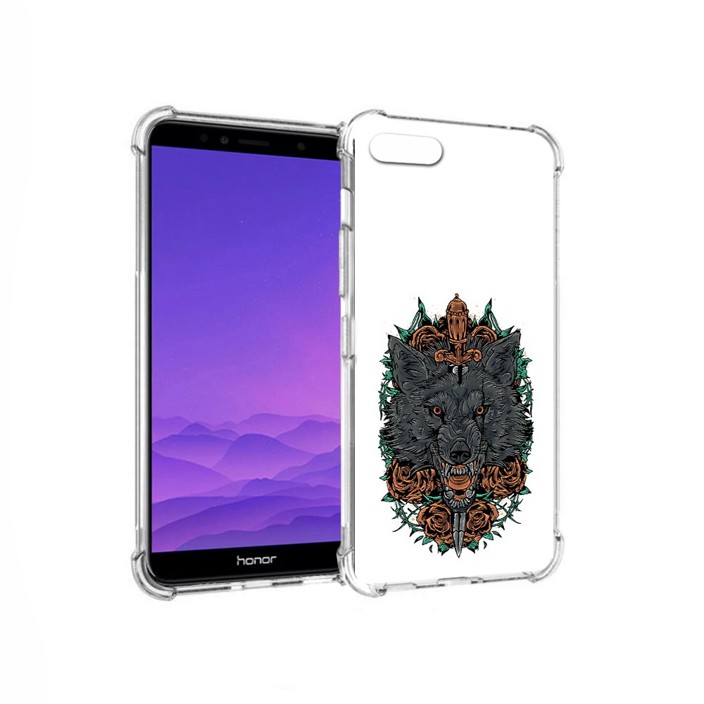 

Чехол MyPads Tocco для Honor 7A красивый злой волк (PT111206.25.409), Прозрачный, Tocco