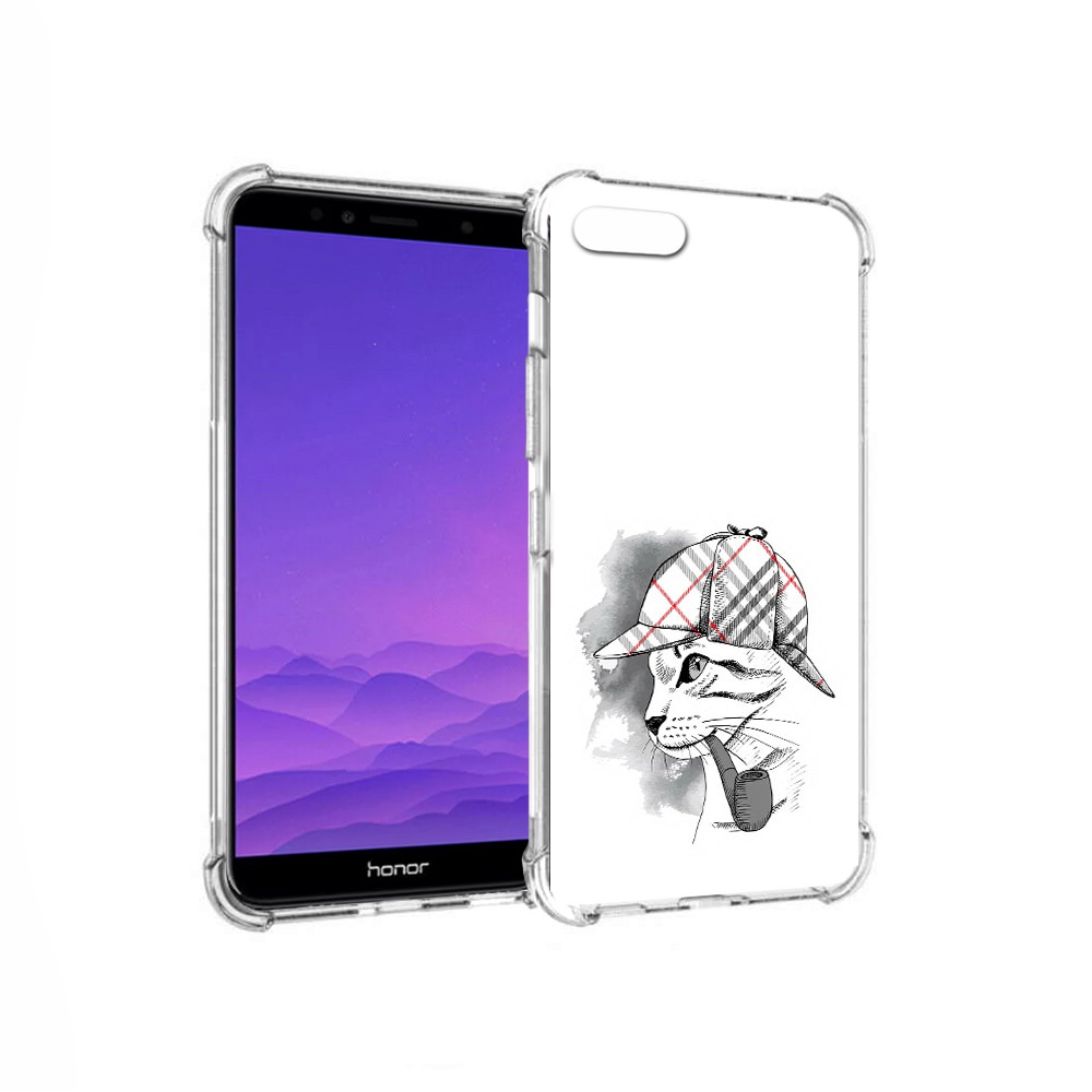 Чехол MyPads Tocco для Honor 7A кошка с трубкой (PT111206.25.405)