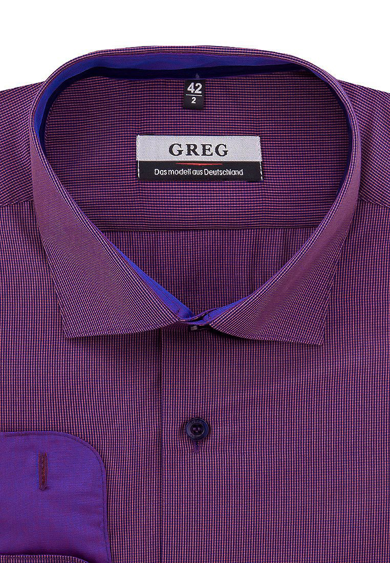 

Рубашка мужская Greg 01-00000225 фиолетовая 44, Фиолетовый, 01-00000225