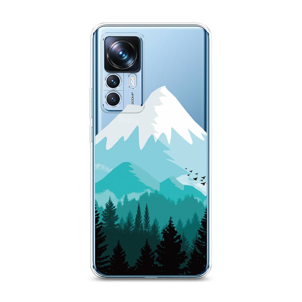 

Чехол на Xiaomi 12T "Синяя снежная гора", Белый;голубой, 316650-2