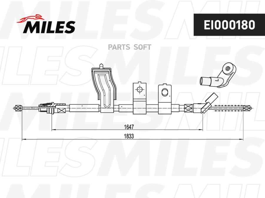 

MILES EI000180 Трос ручного тормоза MILES EI000180 NISSAN QASHQAI 07-13 левый (7мест)