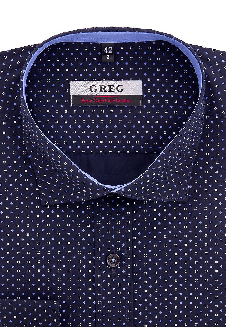 

Рубашка мужская Greg 01-00003098 синяя 39, Синий, 01-00003098
