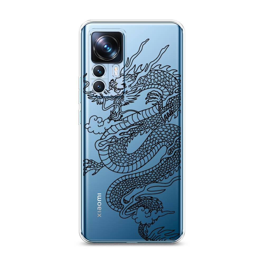 

Чехол на Xiaomi 12T "Большой китайский дракон", Черный;серый, 316650-1