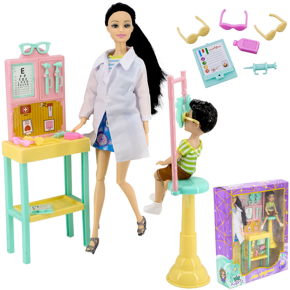 Игровой набор для девочки Моя профессия Офтальмолог с пациентом и аксессуарами Miss Kapriz