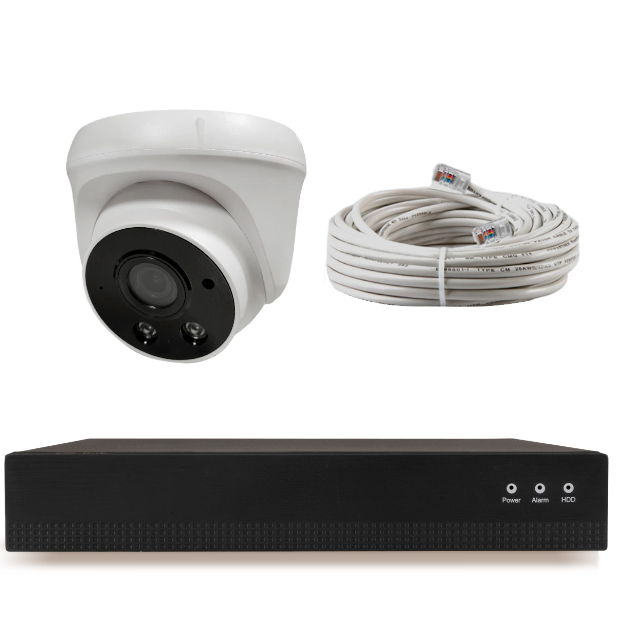 Комплект видеонаблюдения Ps-Link KIT-A501IPM-POE 5Мп IP 1 камера с микрофоном led em 001 м 240v фейерверк шар с контрол 12 реж 3м 3м 3м 52 луча 2 кор 24 вольта