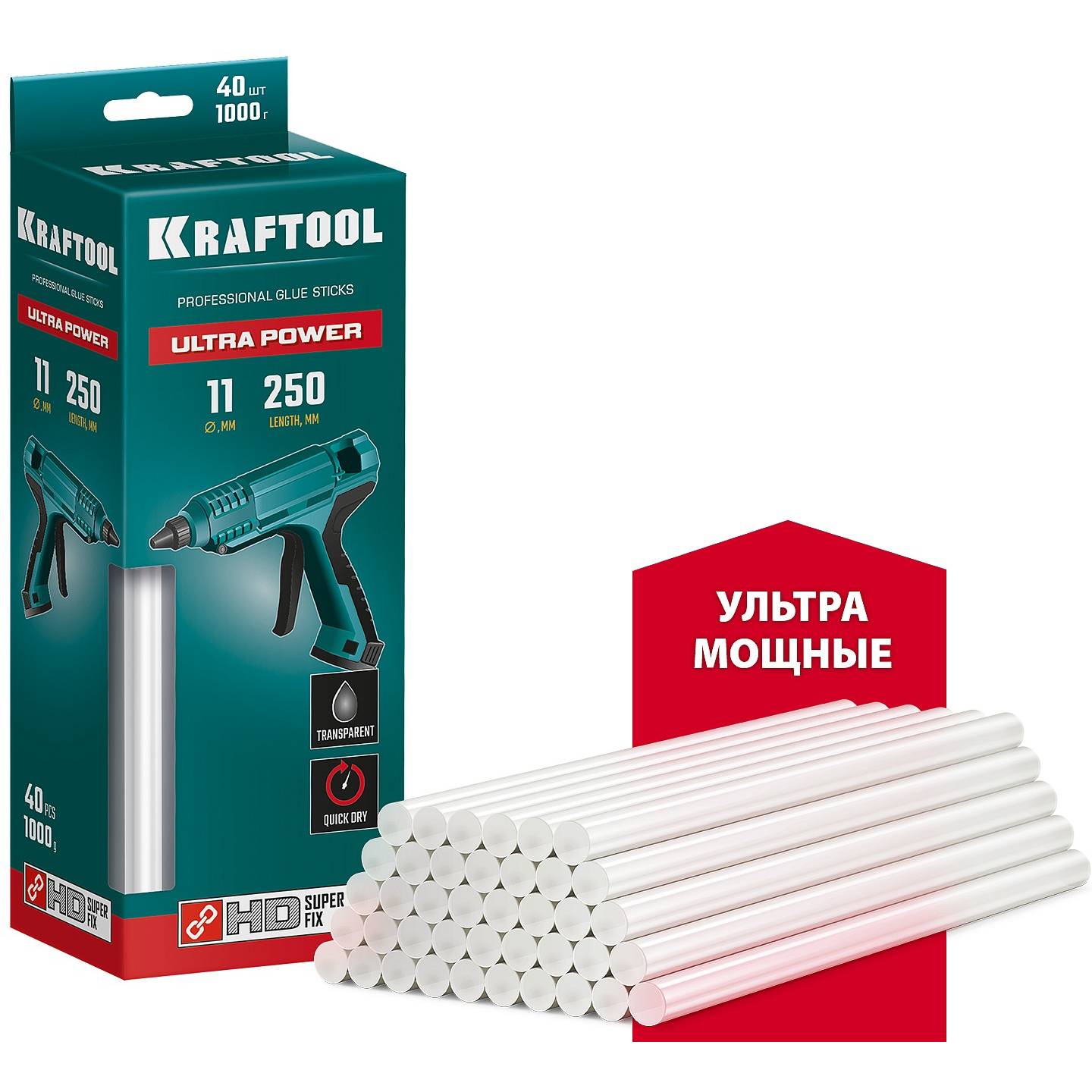 

Стержни клеевые KRAFTOOL Ultra Power 06848-40, Ultra Power 06848-40